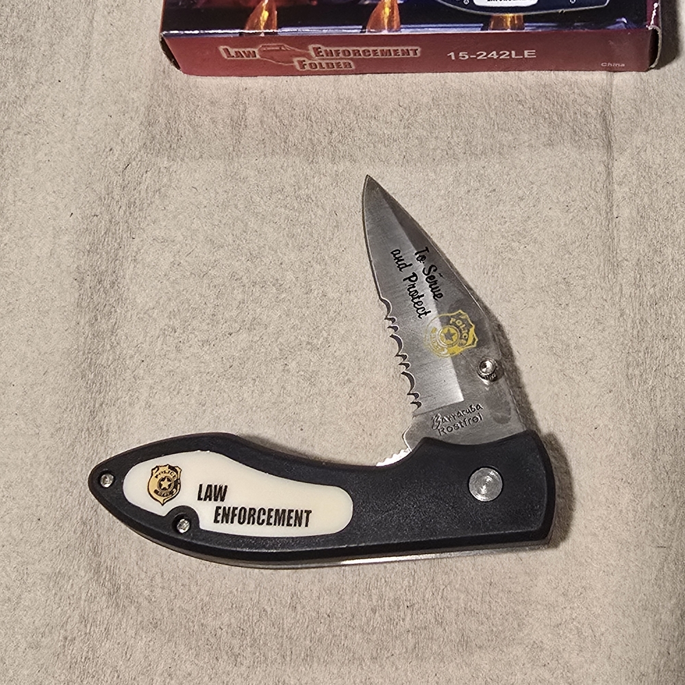 Tactical Folding Knife - Black and Silver
